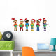Multicultural Kids Wearing Xmas Wall Decal