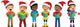 Multicultural Kids Wearing Xmas Wall Decal