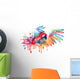 Rainbow Watercolor Parrot Wall Decal