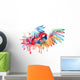 Rainbow Watercolor Parrot Wall Decal