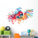 Rainbow Watercolor Parrot Wall Decal