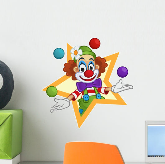Preforming Clown Wall Decal