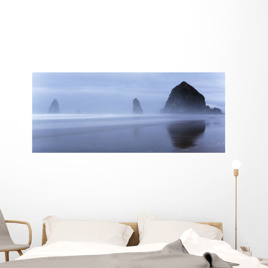 Morning Haystack Rock Oregon Wall Decal
