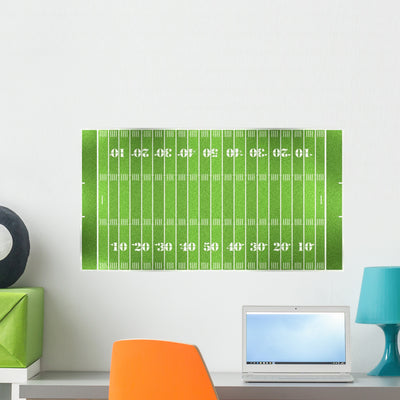 Football Field Wall Decal shown on a wall