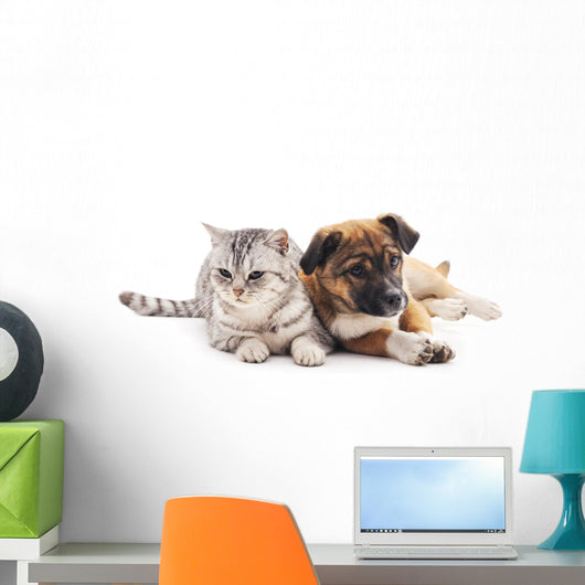 Cat and Puppy Wall Decal
