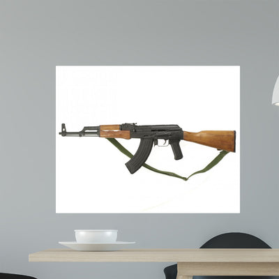 Ak-47 Wall Decal shown on a wall