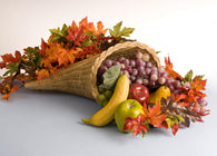 Horn Shaped Basket Filled Wall Decal