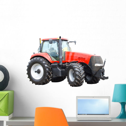 Close-up New Red Tractor Wall Decal