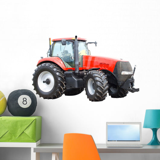 Close-up New Red Tractor Wall Decal