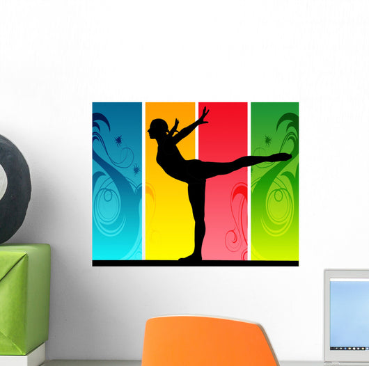 Mujer Haciendo Gimnasia Ritmica Wall Decal