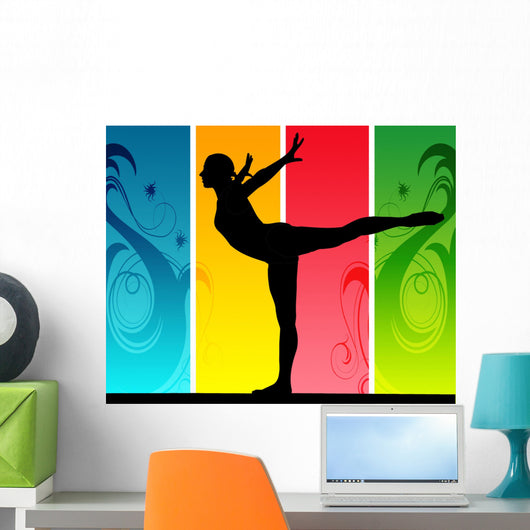 Mujer Haciendo Gimnasia Ritmica Wall Decal