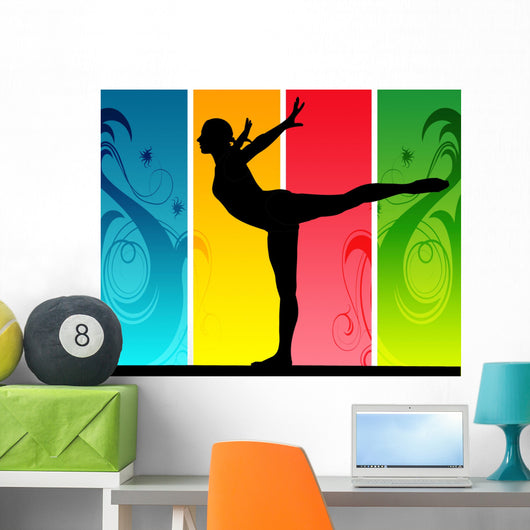 Mujer Haciendo Gimnasia Ritmica Wall Decal