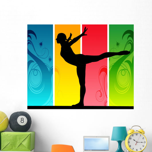 Mujer Haciendo Gimnasia Ritmica Wall Decal