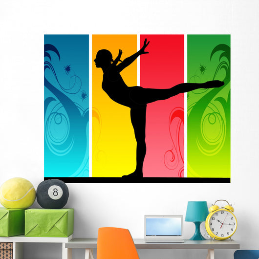 Mujer Haciendo Gimnasia Ritmica Wall Decal