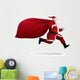 Running Delivery Santa Claus Wall Decal