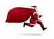 Running Delivery Santa Claus Wall Decal