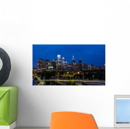 Philadelphia Skyline Sunset Wall Decal