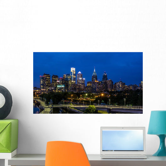 Philadelphia Skyline Sunset Wall Decal