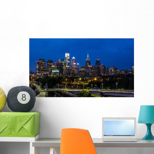 Philadelphia Skyline Sunset Wall Decal