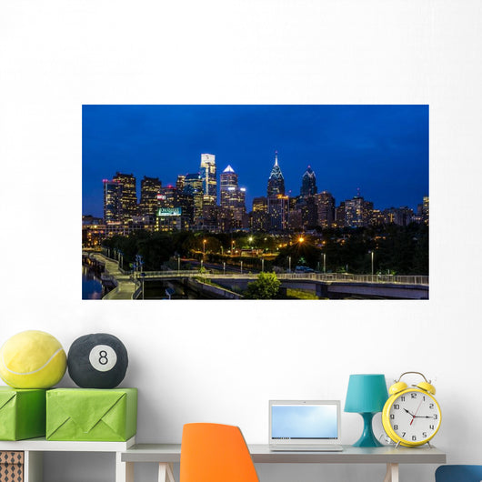 Philadelphia Skyline Sunset Wall Decal