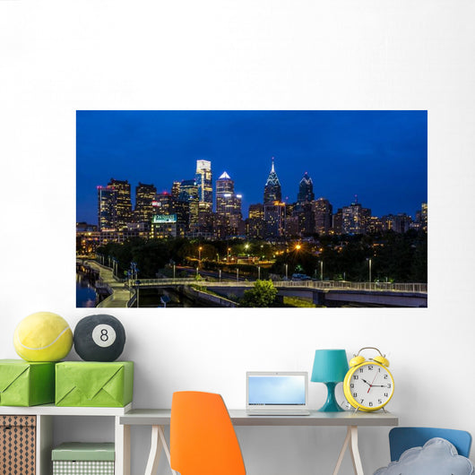 Philadelphia Skyline Sunset Wall Decal