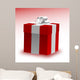 Red Giftbox with White Wall Decal