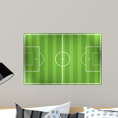 Soccer Field Wall Decal shown on a wall