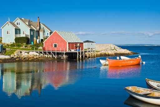 Fisherman's House and Boats in a Bay Peggy's Cove Wall Mural