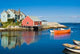 Fisherman's House and Boats in a Bay Peggy's Cove Wall Mural