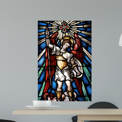 Stained Glass Window 1 Wall Decal shown on a wall