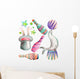Watercolor Circus Set with Wall Decal Sticker Set