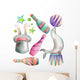 Watercolor Circus Set with Wall Decal Sticker Set