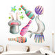 Watercolor Circus Set with Wall Decal Sticker Set