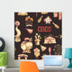 Seamless Pattern with Watercolor Wall Decal