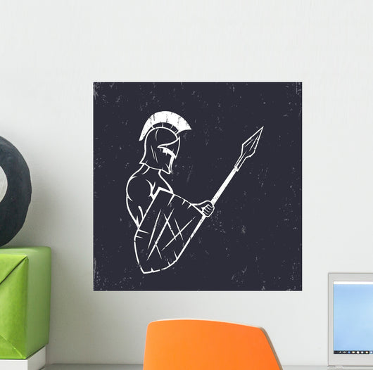 Spartan Warrior with Spear Wall Decal