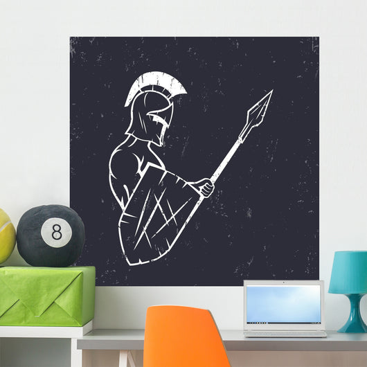 Spartan Warrior with Spear Wall Decal