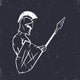 Spartan Warrior with Spear Wall Decal