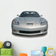 Silver Sports Car Front Wall Decal
