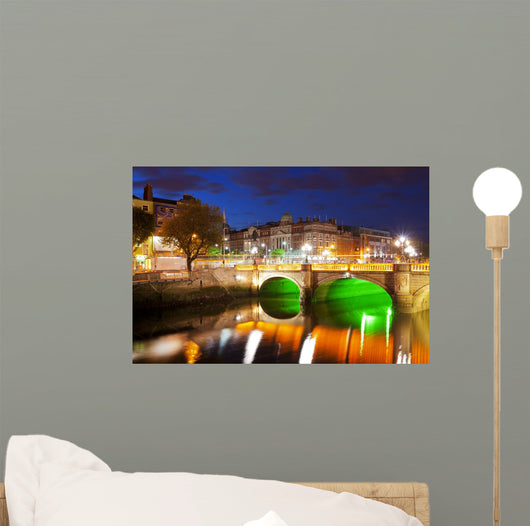 Dublin Night down Liffey Wall Decal