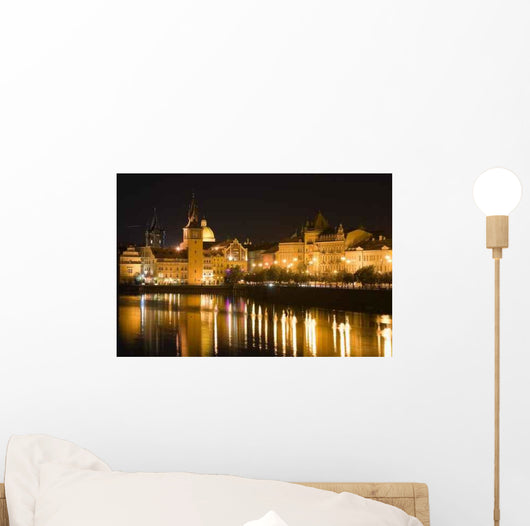Prague Night Scenery Wall Decal