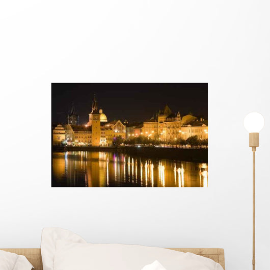 Prague Night Scenery Wall Decal