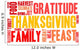 Thanksgiving Word Cloud Wall Decal