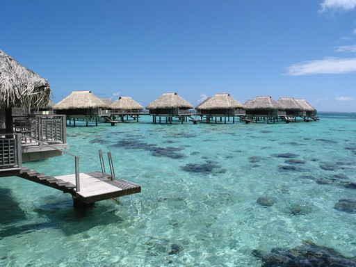 Tahiti Overwater Bungalows Wall Decal