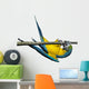 Macaw Parrot over White Wall Decal Design 2