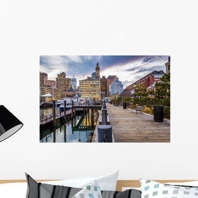 Boston Massachusetts Usa Wall Decal shown on a wall