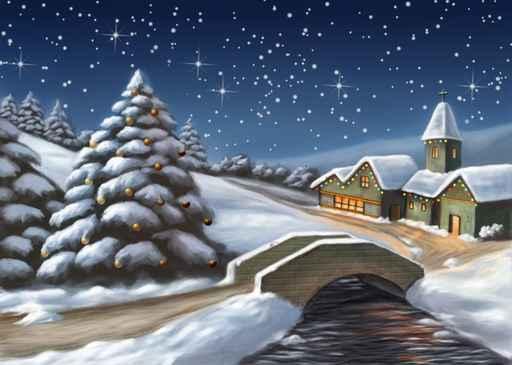 Enchanted Christmas Landscape Digital Wall Decal