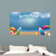 Spring Break Umbrellas Surfboards Wall Decal