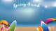 Spring Break Umbrellas Surfboards Wall Decal