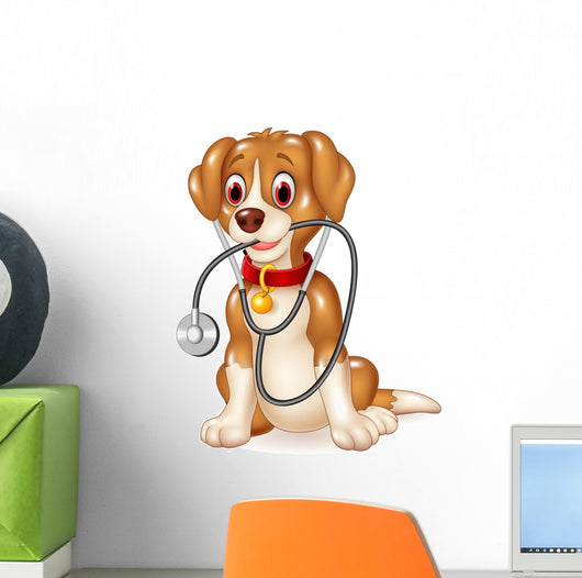 Cartoon Funny Dog Sitting Wall Decal