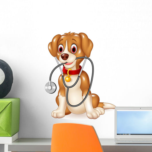 Cartoon Funny Dog Sitting Wall Decal